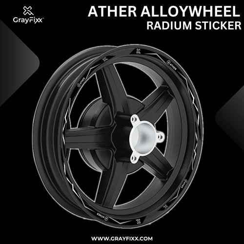 Alloy Wheel Radium Sticker for Ather 450X/450S | Printed in Premium Radium with FPF (Fade Protection Film), Waterproof, Precut Sticker, Pack Of 1